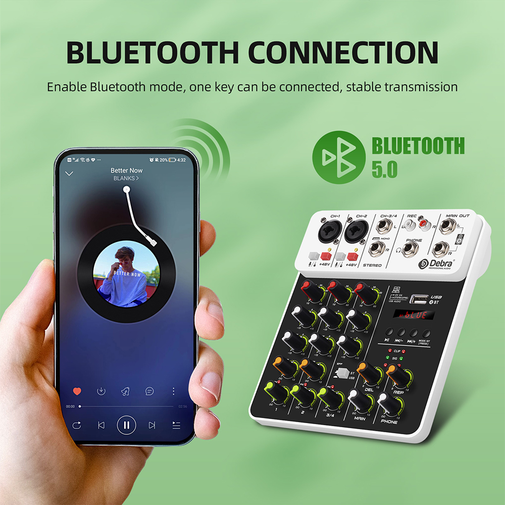 Debra V4 4 Channels Audio Mixe - Audio Mixer 4 Channel 评论和价格